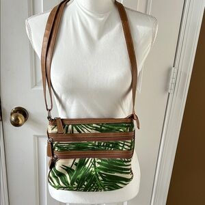 Croft & Barrow Green and Brown Crossbody Bag